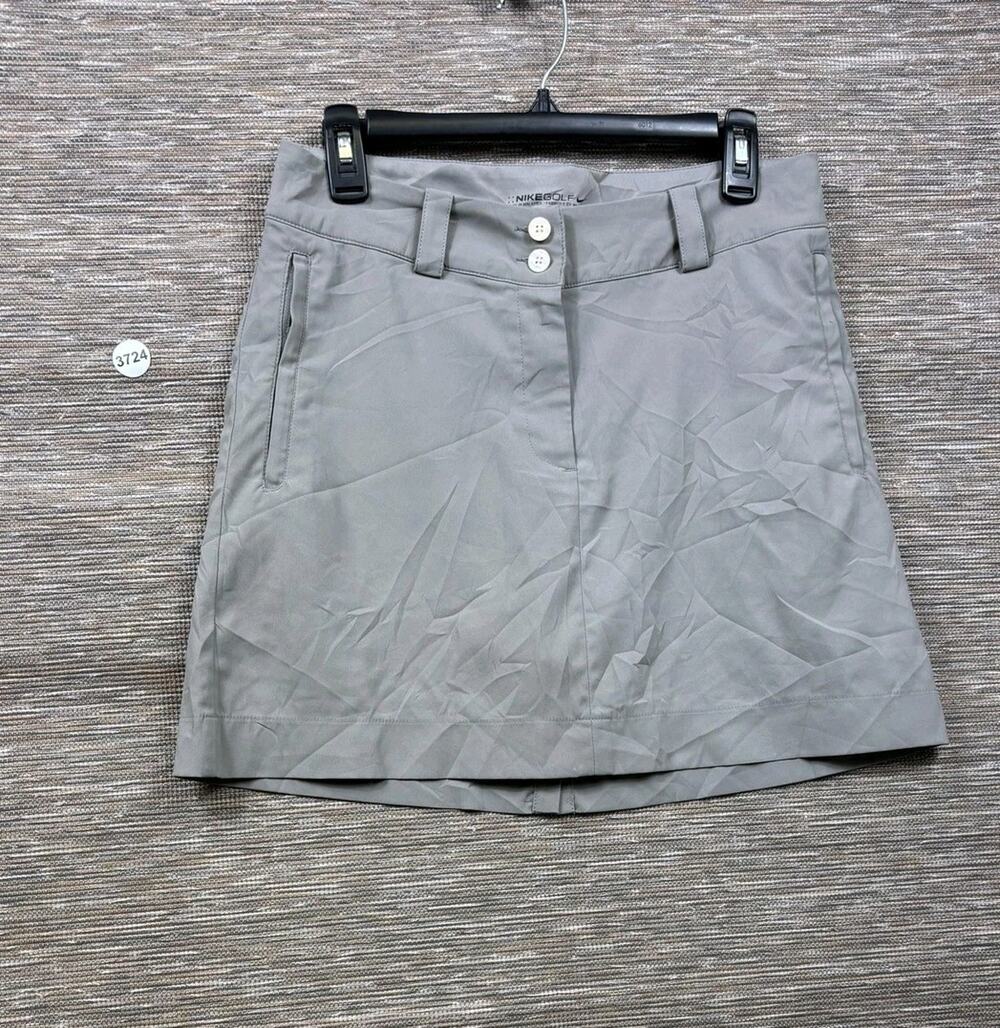 Nike Golf Skort Womens 4 Gray Dri-FIT Golf Lined Stretch Athletic Pockets